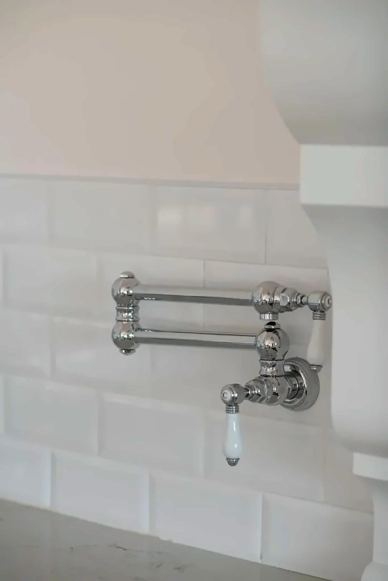 Butcher-block island kitchen: Pot filler